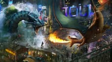 New DETECTIVE PIKACHU Concept Art Shows Off A Scrapped Battle Between Gyarados & Charizard