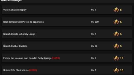 FORTNITE BATTLE ROYALE Season 4 Week 3 Challenges Leaked