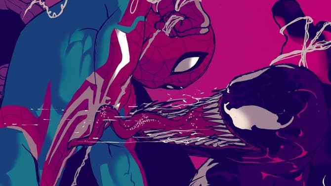 SPIDER-MAN 2 Mondo Poster Pits Peter Parker And Miles Morales Against A Monstrous Venom