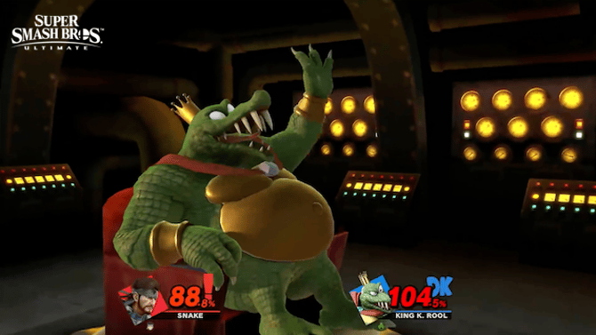 King K.Rool Fights Solid Snake In New Gameplay Video For SUPER SMASH BROS. ULTIMATE