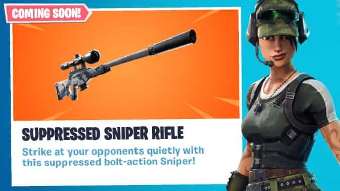 FORTNITE: New &quot;Suppressed Sniper Rifle&quot; Weapon Will Be Added Tomorrow, Epic Games Confirm