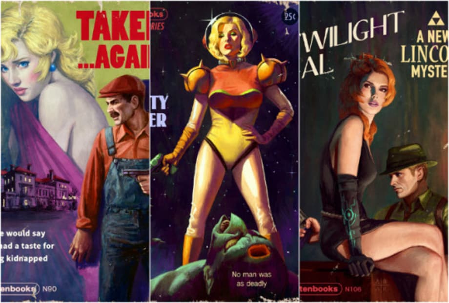 Artist Reimagines Classic Video Game Characters As Pulp Magazine Covers