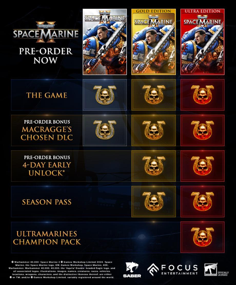 Space Marine 2 Pre-Order Bonuses