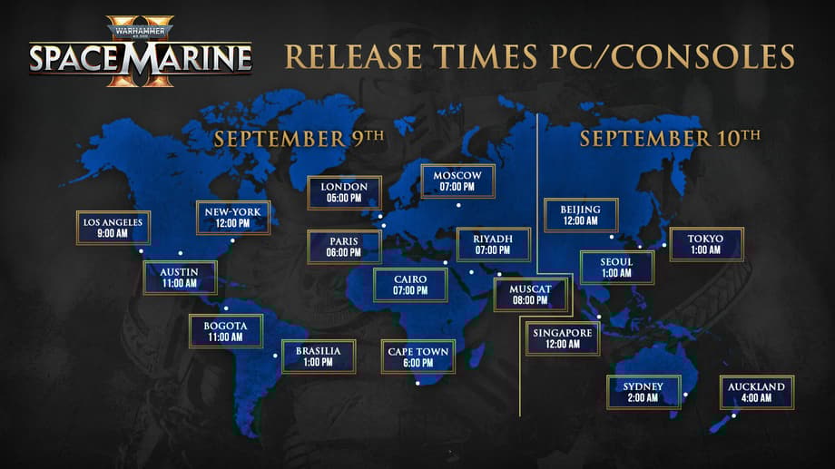 Space Marine Official Release Times