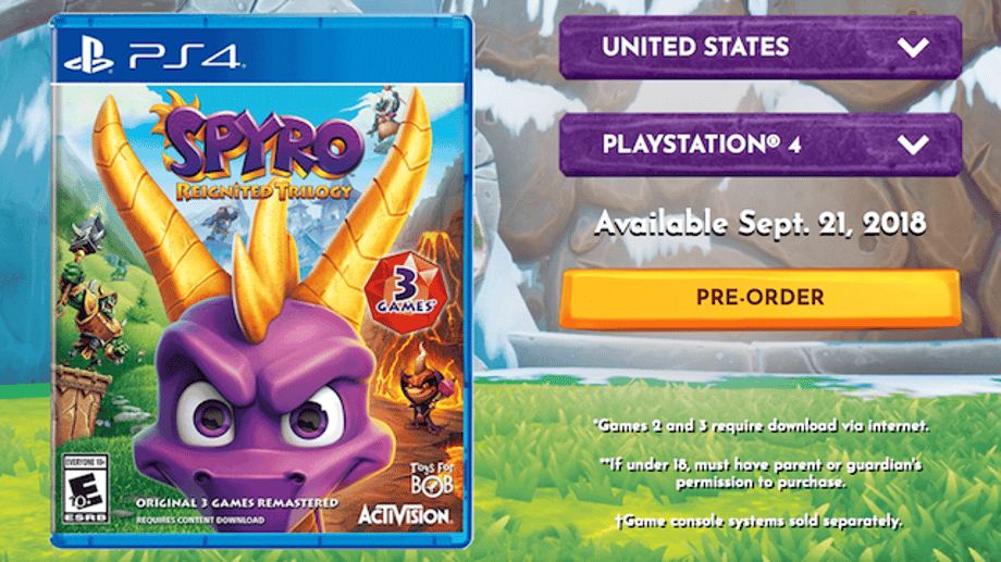 SPYRO: REIGNITED TRILOGY Requires Players To Download Two Out Of The Three Games