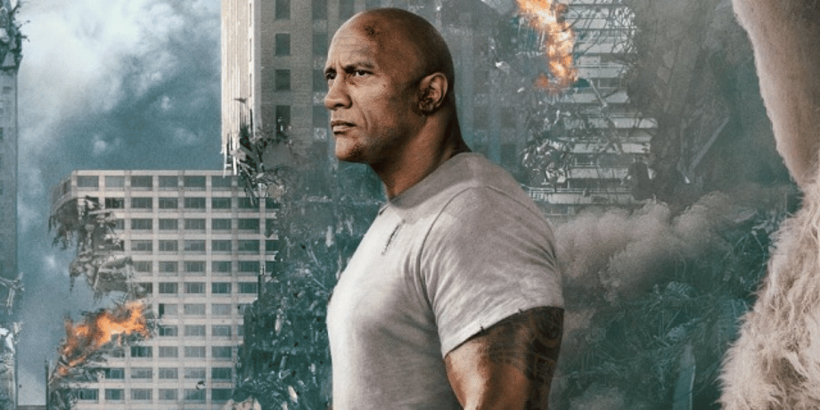 Dwayne Johnson Teams-Up With A Gigantic Albino Gorilla On A New Poster For RAMPAGE