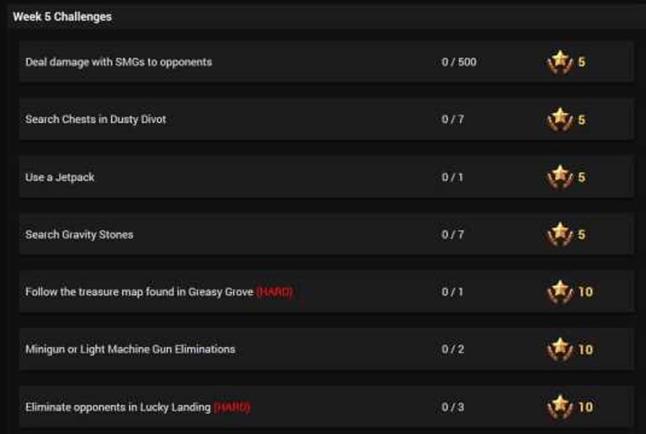 FORTNITE BATTLE ROYALE Season 4 Week 5 Challenges Leaked