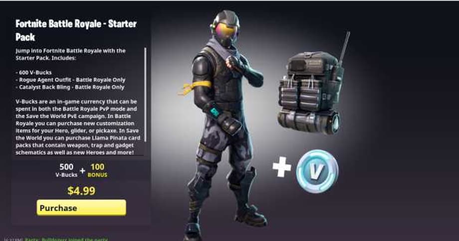 FORTNITE BATTLE ROYALE Starter Pack For PlayStation And Rogue Agent Outfit Leaked Release Date