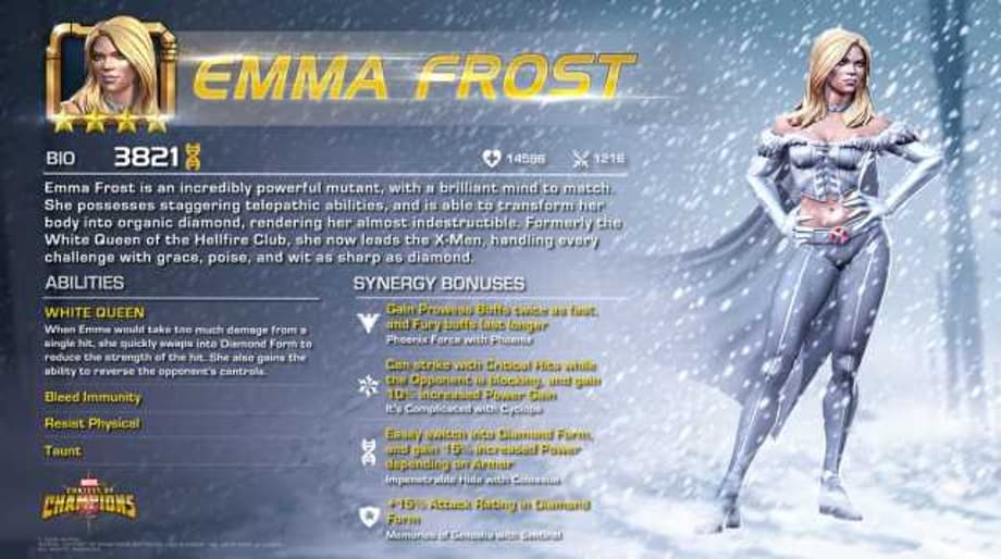 MARVEL CONTEST OF CHAMPIONS Adds The Incredibly Powerful Emma Frost