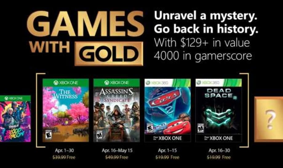 XBOX GAMES WITH GOLD For April 2018 Offers THE WITNESS, ASSASSIN'S CREED SYNDICATE, DEAD SPACE 2 And More!