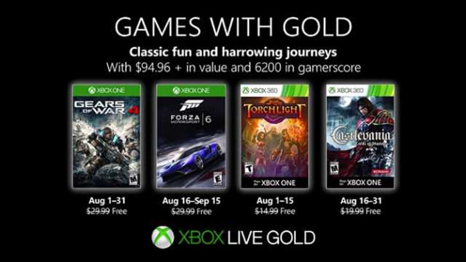 Xbox Games With Gold: GEARS OF WAR 4, FORZA 6 And More Coming In August