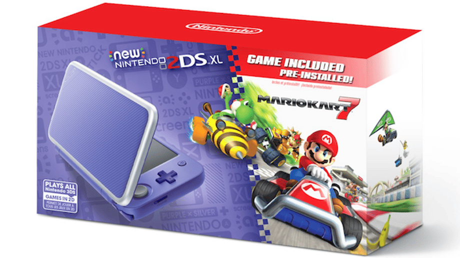 Nintendo 2DS XL Consoles, Including The New Purple + Silver, Are Now Available And Come With MARIO KART 7