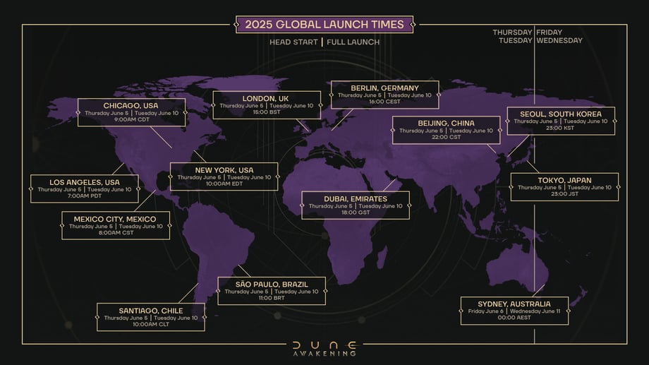 Dune: Awakening Global Launch Times Image